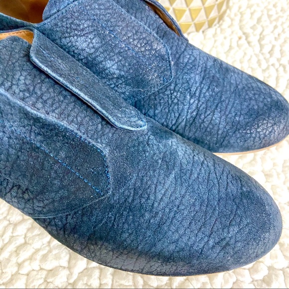 Miss Sixty Marlene Navy Blue Suede Slip On Heeled Oxford Shoes Size 40 - Picture 4 of 11